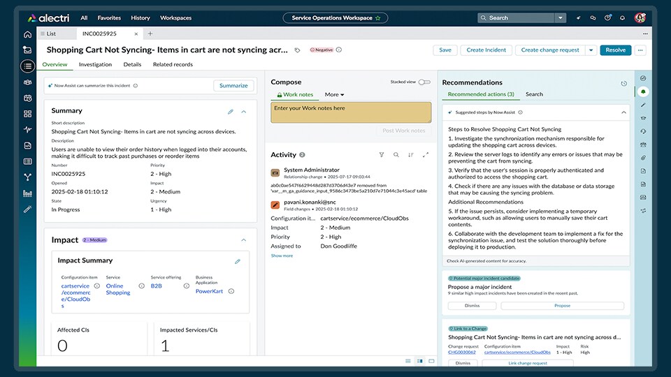 Service Operations Workspace - ServiceNow Stg Community