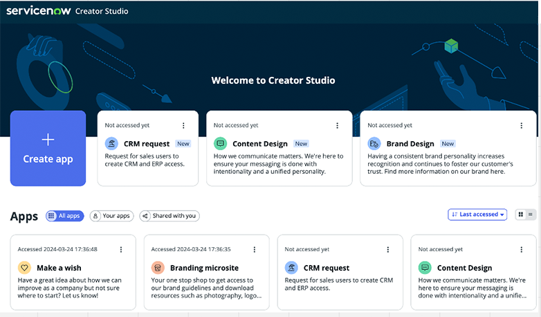Now Assist for Creator welcome guide image